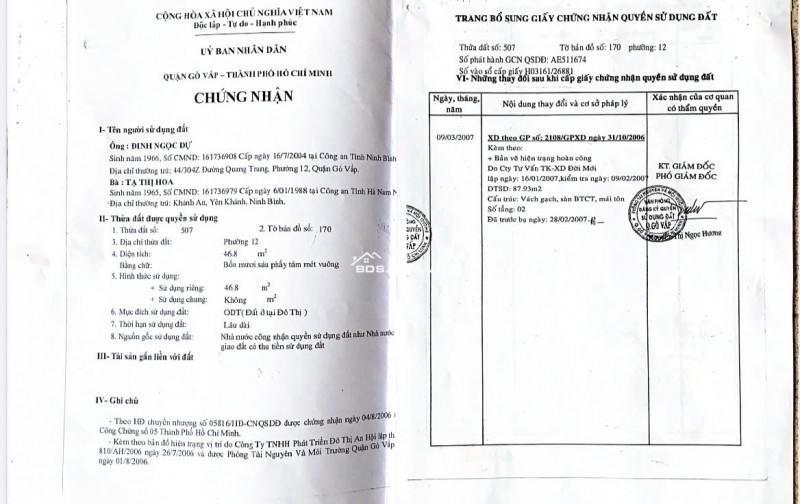 Chính chủ cần bán 2 căn nhà giá cực tốt tại Tân Bình và Gò Vấp