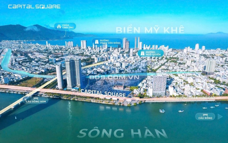 Capital Square nằm trên 4 mặt tiền đường View trực diện sông Hàn