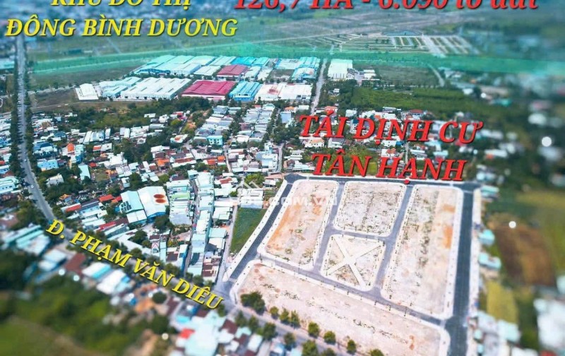 Đất diện tích lớn 161m2 _ khu tái định cư mới , đường Phạm Văn Diêu  chỉ 4.2 tỷ, sổ sẵn, full thổ cư