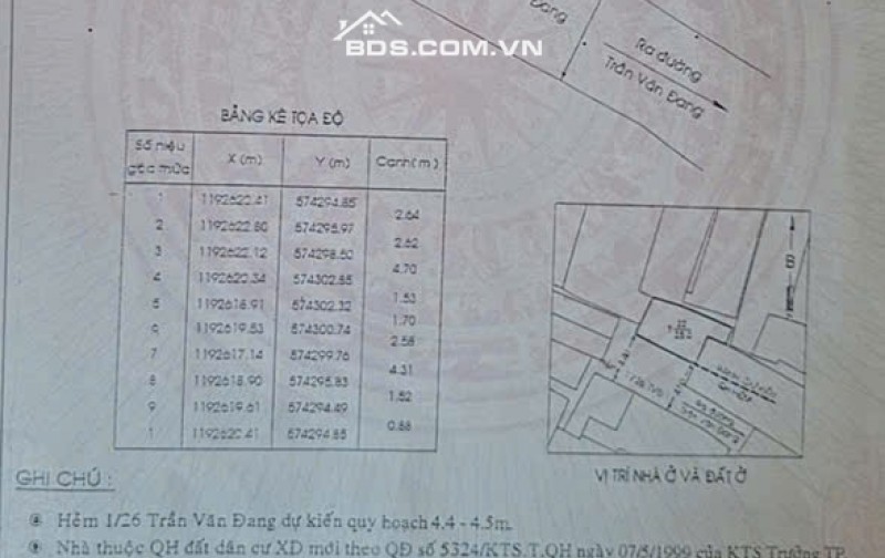 Bán nhà Quận 3 Sổ hồng riêng chính chủ giá 3,18 tỷ hẻm Trần Văn Đang