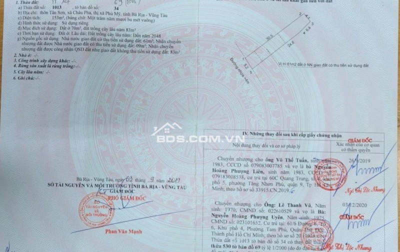 BÁN ĐẤT TẠI CHÂU PHA-TPHCM, DT 153M2 SHR 1.180 TỶ. LH:0913976848 - A TOẠI (CHÍNH CHỦ)