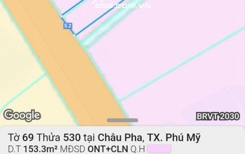 BÁN ĐẤT TẠI CHÂU PHA-TPHCM, DT 153M2 SHR 1.180 TỶ. LH:0913976848 - A TOẠI (CHÍNH CHỦ)