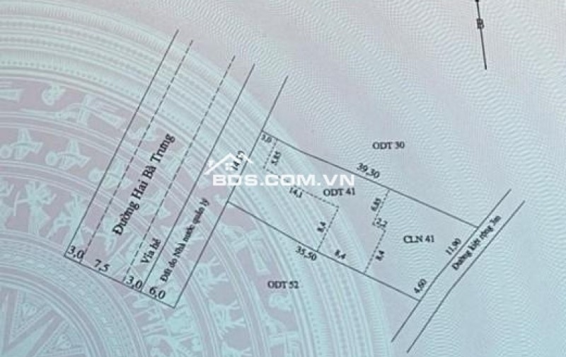 BÁN 564,6 M2 ĐẤT MẶT TIỀN ĐƯỜNG HAI BÀ TRƯNG – PHƯỜNG HỘI AN – LH:0915437069.