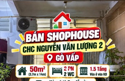 Bán Shophouse trệt CC Nguyễn Văn Lượng 2 ,Gò Vấp 50m2, hẻm 5m chỉ 3tỷ