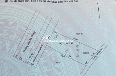 BÁN 564,6 M2 ĐẤT MẶT TIỀN ĐƯỜNG HAI BÀ TRƯNG – PHƯỜNG HỘI AN – LH:0915437069.