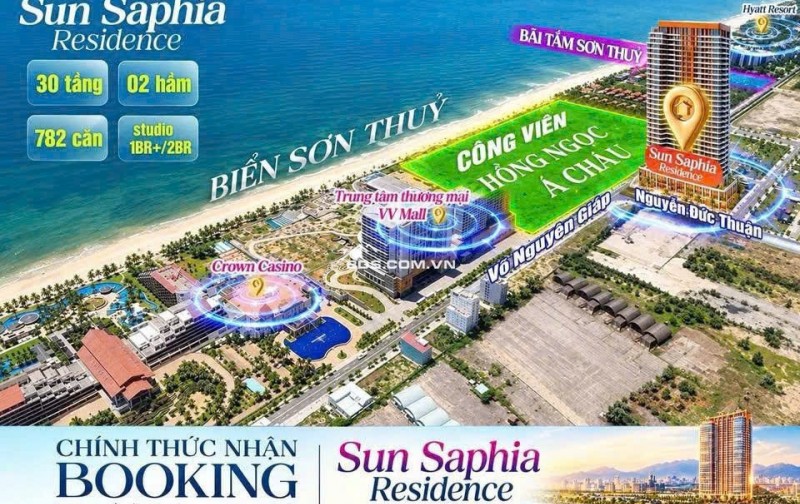Căn hộ cao cấp mặt biển Đà Nẵng , gần bãi tắm Sơn Thủy giá chỉ từ 1ty8