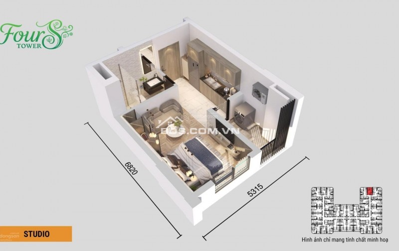 Căn hộ studio sân vườn view sông hướng biển, pháo hoa, núi Ngũ Hành Sơn, Đà Nẵng.