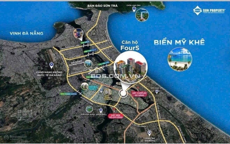 Căn hộ studio sân vườn view sông hướng biển, pháo hoa, núi Ngũ Hành Sơn, Đà Nẵng.
