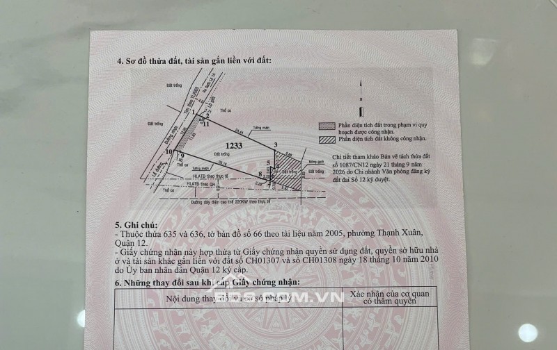 Cần bán đất thổ cư 313m2, Thạnh Xuân Quận 12, gần Cc Picity
