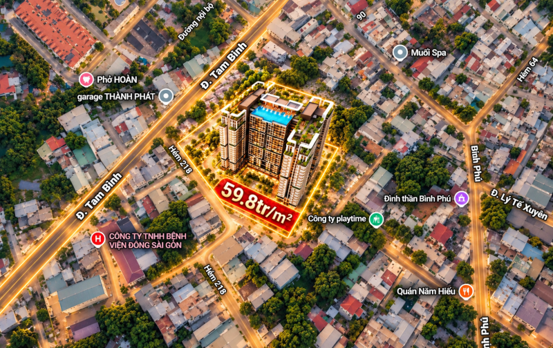 CĂN HỘ SÁT VÀNH ĐAI 2, METRO SỐ 2, METRO SỐ 6 GIÁ CHỈ 59.8TR/M2