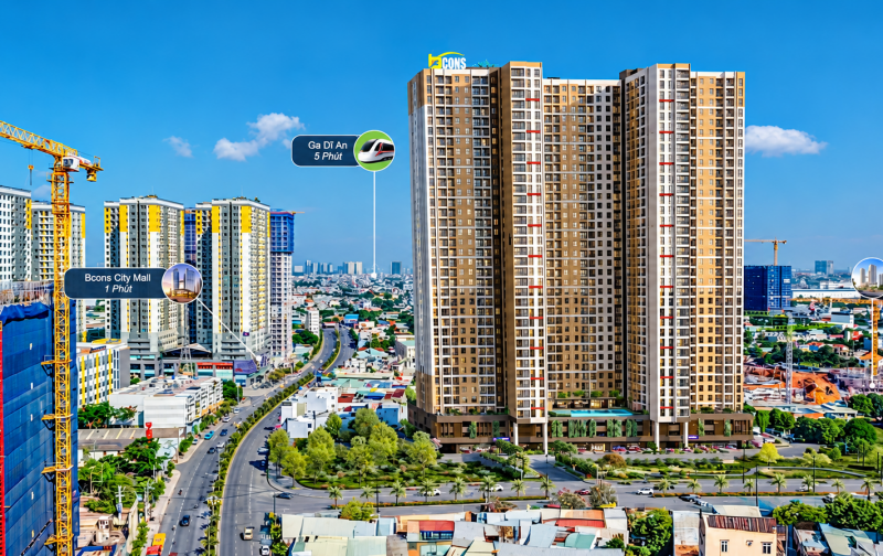 Bcons Aria 2PN 2WC 52–67m² Đông Hòa – giá từ khoảng 2,4–2,6 tỷ, gần ĐHQG & Metro