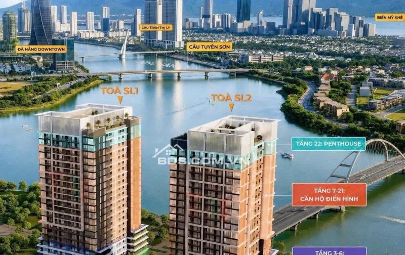 Cực hiếm penthouse 3pn 100m2 view sông Hàn chỉ 3.7 tỷ full giá 100% - giá gốc CĐT Sun Group