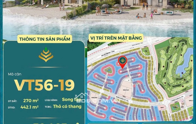 Biệt Thự Song Lập - 270m² - Nghỉ Dưỡng - View Biển - Vinhome Paradise