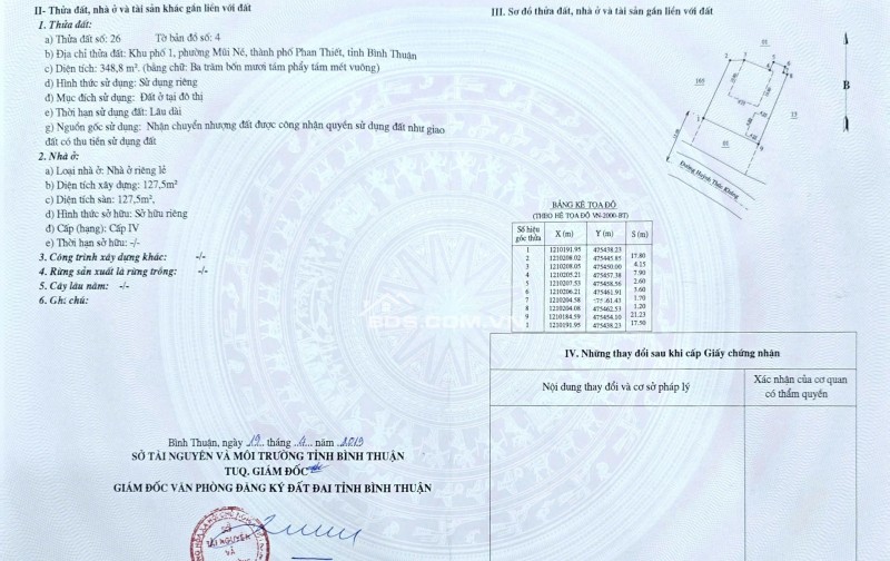 Chính chủ cần bán căn nhà 348m2 100% thổ cư, đối diện biển tại 117 Huỳnh Thúc Kháng, Mũi Né.
