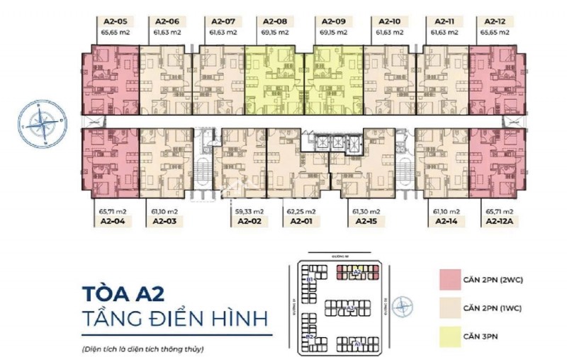 Căn 2 phòng ngủ tại Hacom Ocean City 1 Nam Khánh Hoà