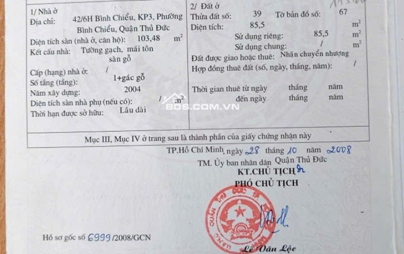 Bán dãy trọ hẻm 42 đường Bình Chiểu Tp Thủ Đức giá 12 tỷ