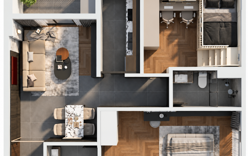 CĂN HỘ 3PN 2 WC dự án ECOLIFE SIGNATURE – DIỆN TÍCH 72,3–77,8M²