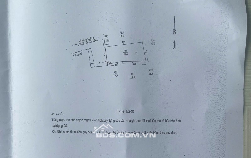BÁN NHÀ HẺM 4M (BÊN HÔNG ĐẦM SEN) 38M2 (1 TRỆT 1 LẦU) 4.3TỶ. LH:0913900555.