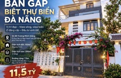 CHÍNH CHỦ BÁN GẤP BIỆT THỰ BIỂN ĐÀ NẴNG – GIÁ CHỈ 11,5 TỶ – DÒNG TIỀN CHO THUÊ HƠN 30 TRIỆU/THÁNG