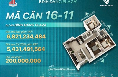 CĂN 3PN + 2WC BÌNH ĐĂNG PLAZA 85M2, VIEW ĐẸP, GIÁ CHỈ TỪ 5,431 TỶ
